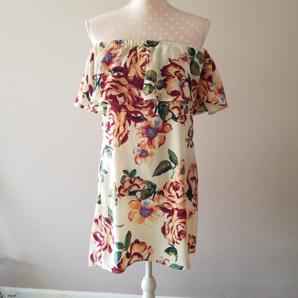 Floral Strapless Dress